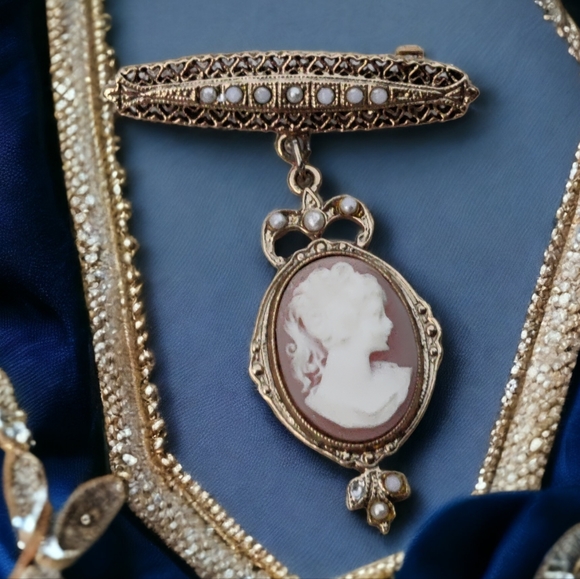 Vintage Other - Vintage cameo pin